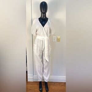 L*Space White Track Pants with Tie Waist
